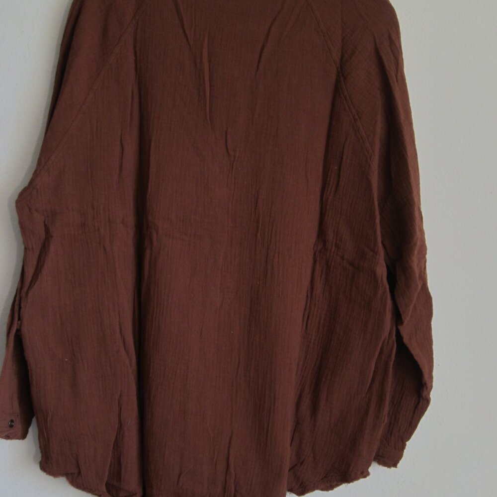 Trend: Notes New Premium Soft Frayed Hem Gauze Vintage Washed Shirt in N… - Picture 4 of 12